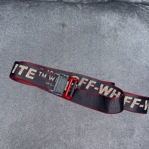 Off-White Black Belt with Red Buckle
